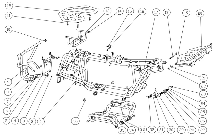 Commander 180cc Quad Bike Parts Storm Buggies