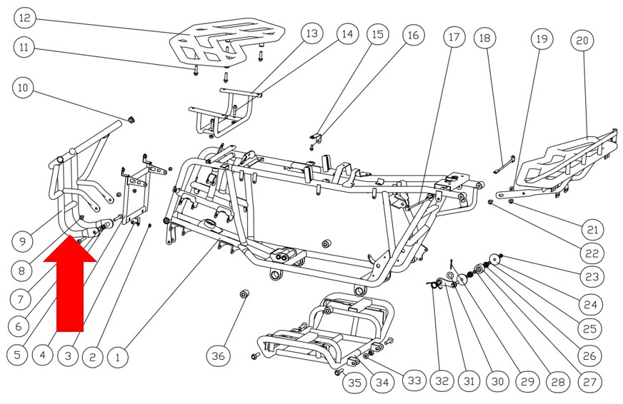 Commander 180cc Front Bumper