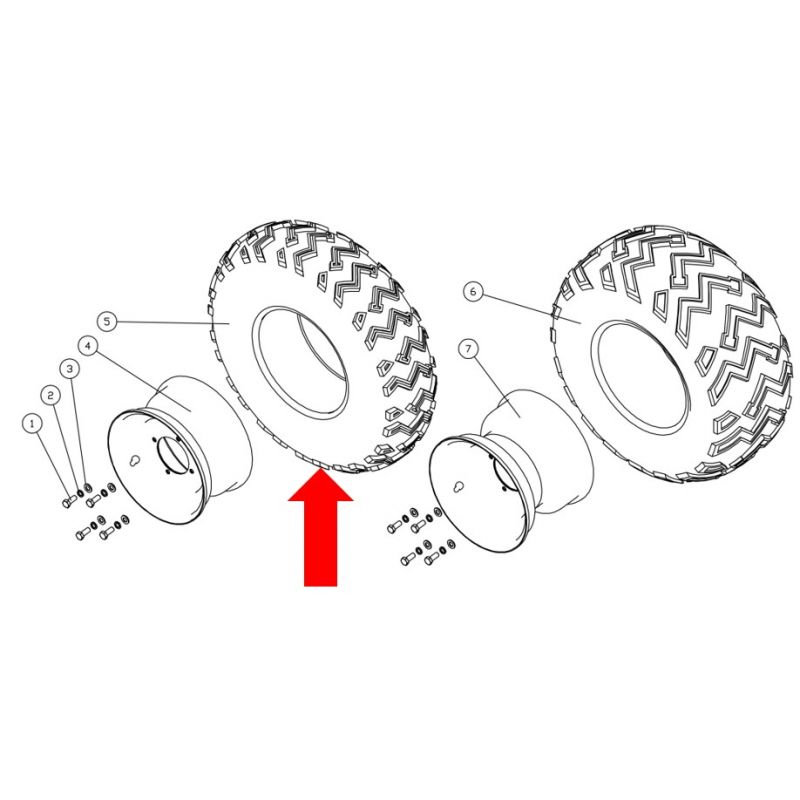 Apollo Commander 180cc Quad Front Wheel & Tyre 