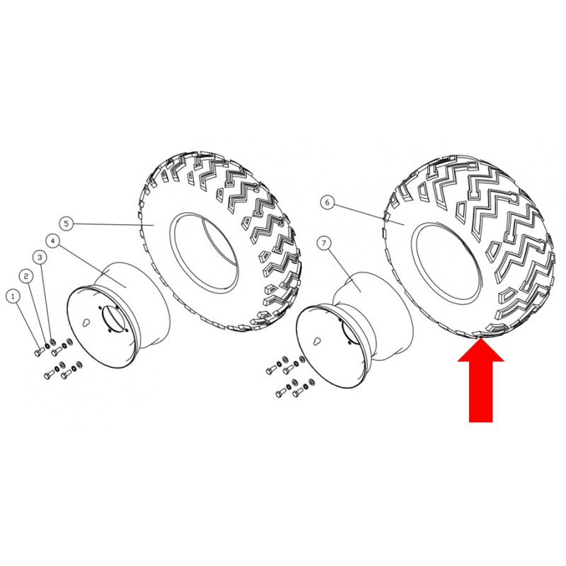 Apollo Commander 180cc Quad Rear Wheel & Tyre