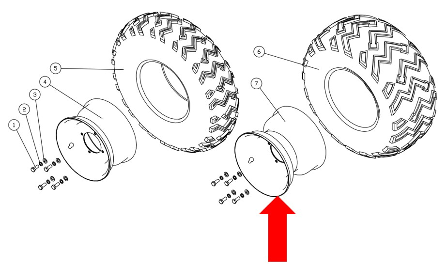Commander 180cc Rear Wheel Rim