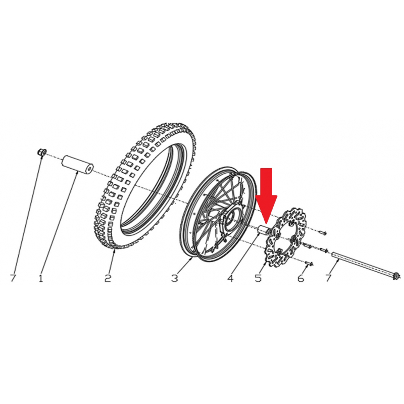 Spacer (12.5 x 22 x 27mm) - RFN 70cc / 110cc Thunder Dirt Bike