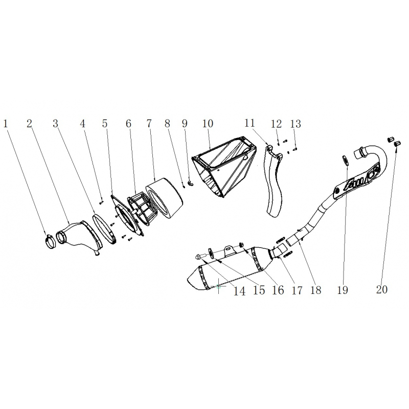 Exhaust Muffler (End Can) - Thunder 250cc Dirt Bike