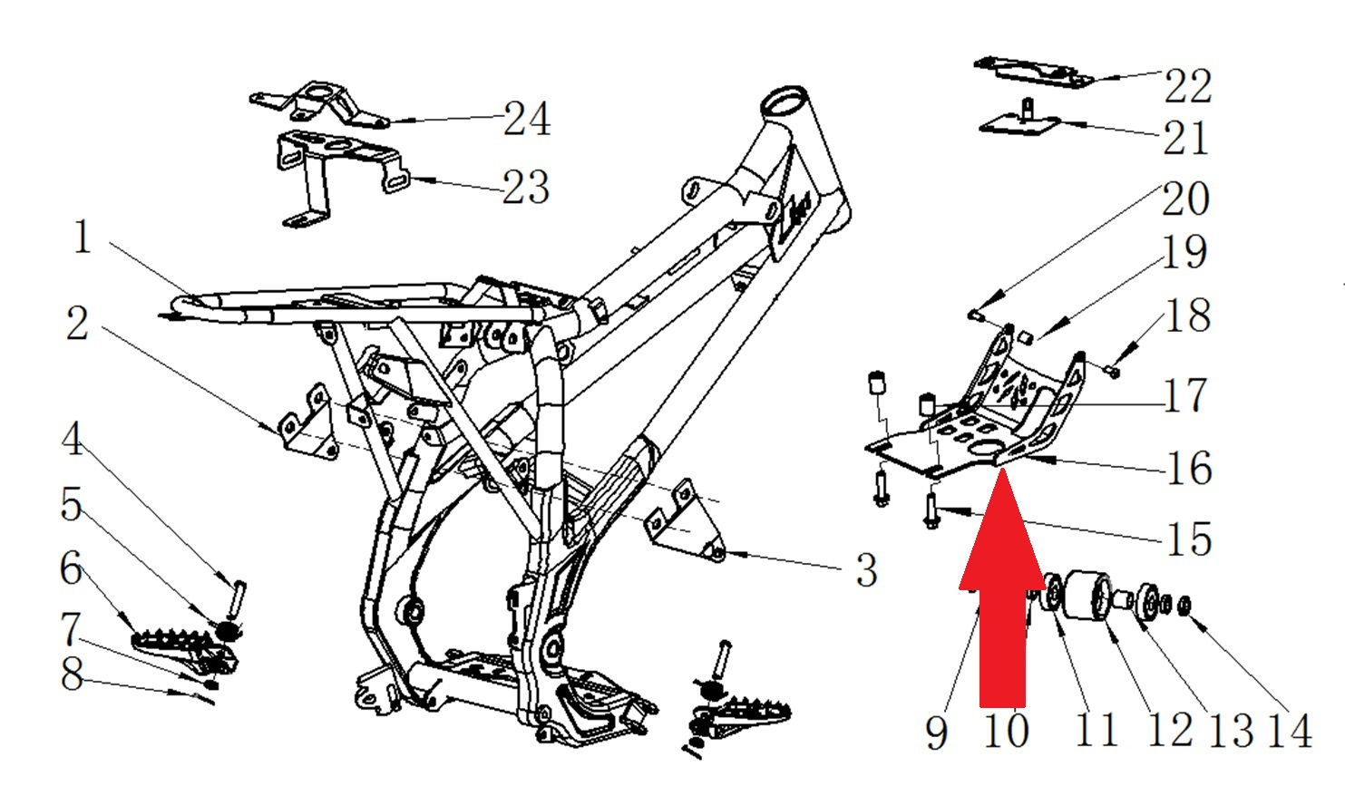 Engine Bottom Plate - RFN 125cc / 140cc Thunder Dirt Bike