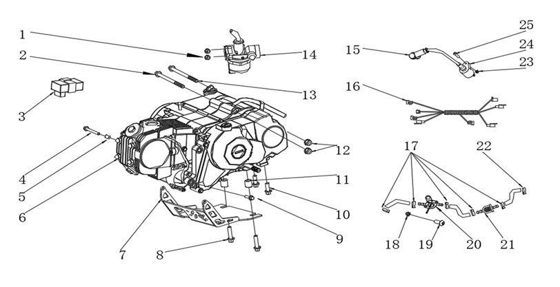 Engine, Carburettor & Electrical - RFN Thunder Pro 110cc