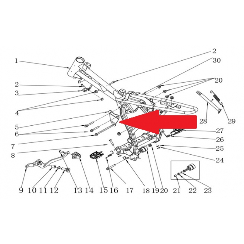 Engine Mounting Bracket (Left) - RFN Thunder Pro 110cc Dirt Bike