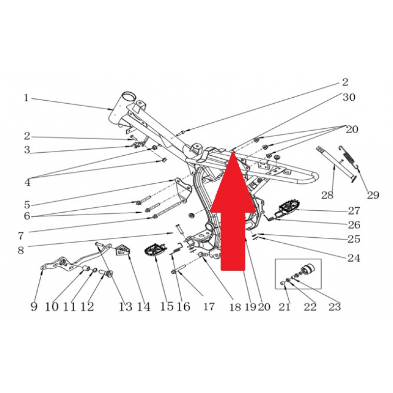 Engine Mounting Bracket (Right) - RFN Thunder Pro 110cc Dirt Bike