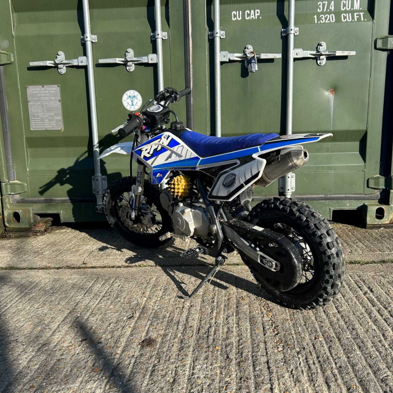 Ex Demo 110cc RFN Racing™ Thunder Semi Auto Pit Bike 12/10" - Blue - Fully Built