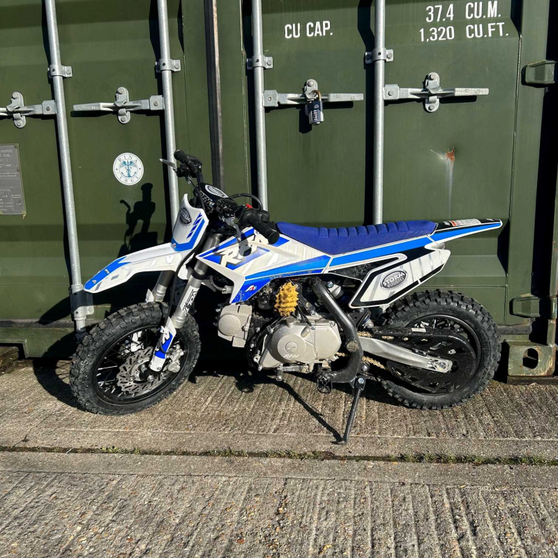 Ex Demo 110cc RFN Racing™ Thunder Semi Auto Pit Bike 12/10" - Blue - Fully Built