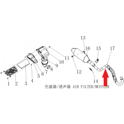 Exhaust Pipe - RFN 125cc / 140cc Thunder Dirt Bike