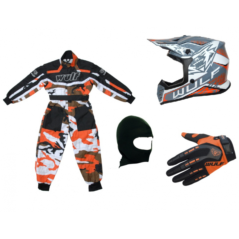 Orange Camo Wulfsport Clothing & Helmet Discount Bundle Deal