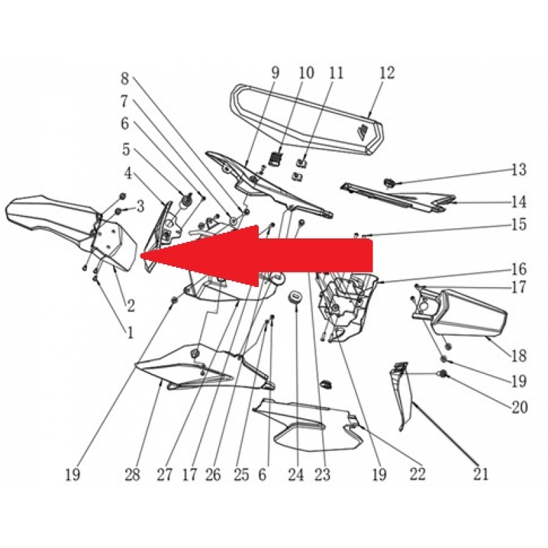 Front Fender - RFN Thunder Pro 110cc Dirt Bike