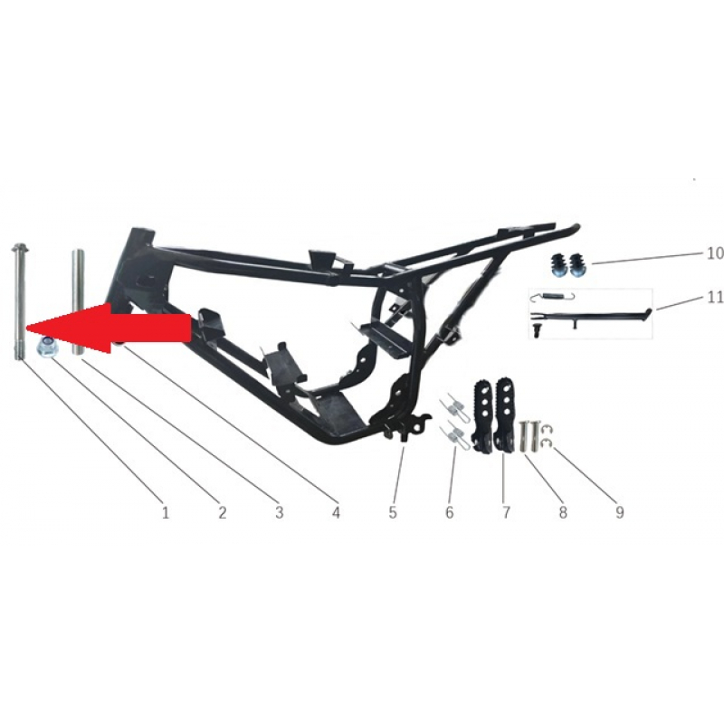 Flange Bolt (M10 x 1.25 x 180mm) - Storm 800w Dirt Bike