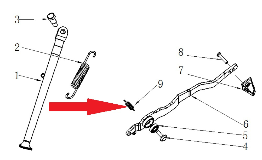 Foot Brake Lever Spring - RFN 125cc / 140cc Thunder Dirt Bike