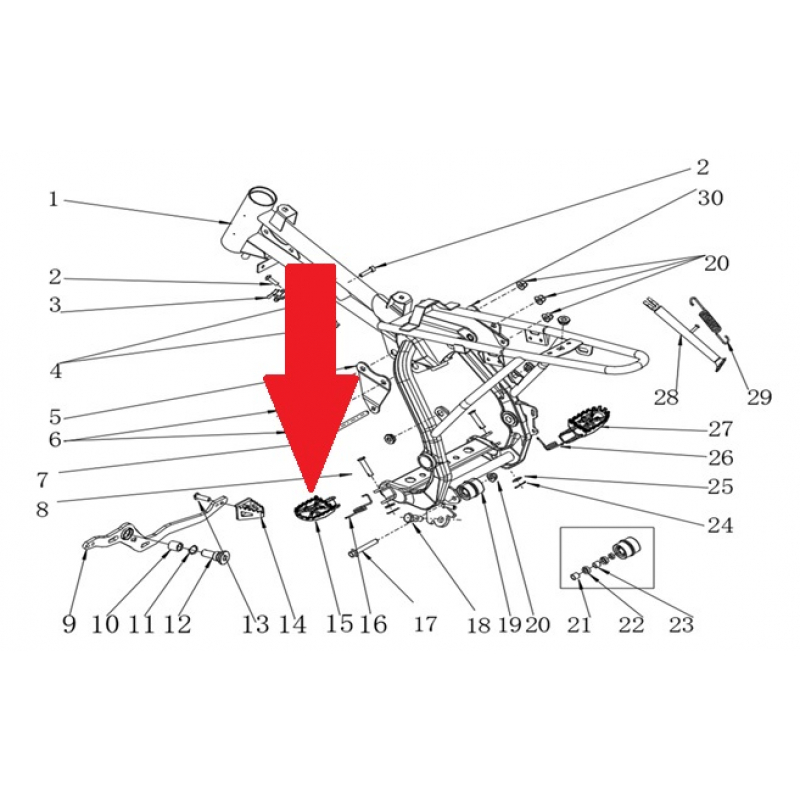 Foot Peg (Left) - RFN Thunder Pro 110cc Dirt Bike
