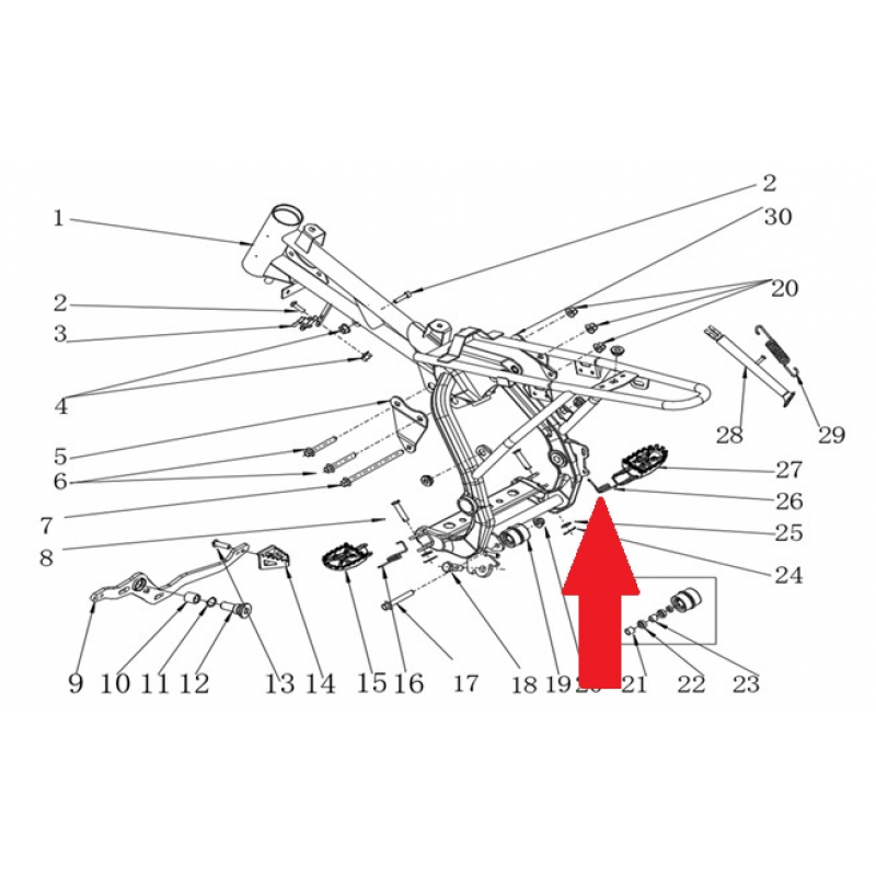 Foot Peg Spring (Right) - RFN Thunder Pro 110cc Dirt Bike