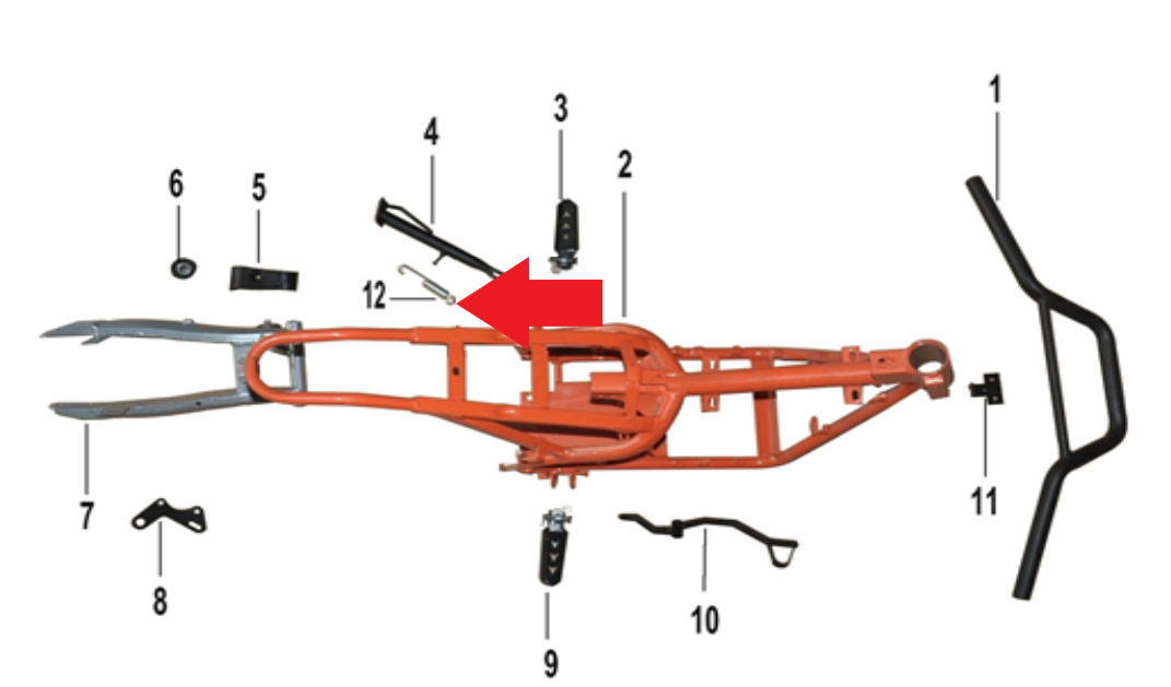 Kick Stand Spring - 1200W Electric Dirt Bike