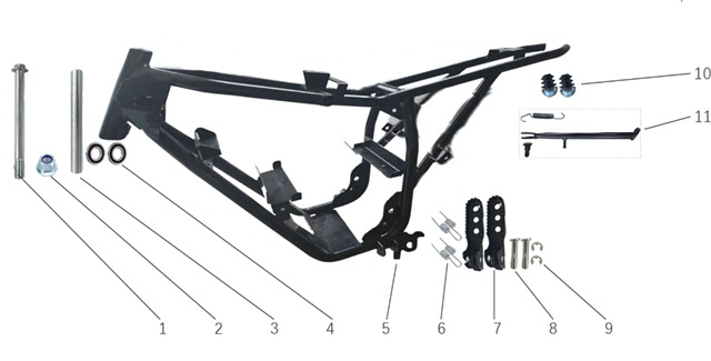 Frame & Subframe - 800w Storm Electric Dirt Bike