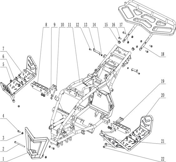 Frame Parts - Apollo Sniper 120ccc Quad Bike