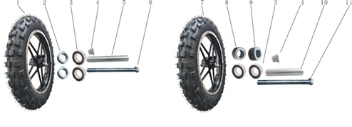 Front & Rear Wheels / Tyres - Storm 800w Dirt Bike