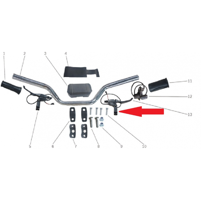 Front Brake Lever & Wiring - Storm 800w Dirt Bike