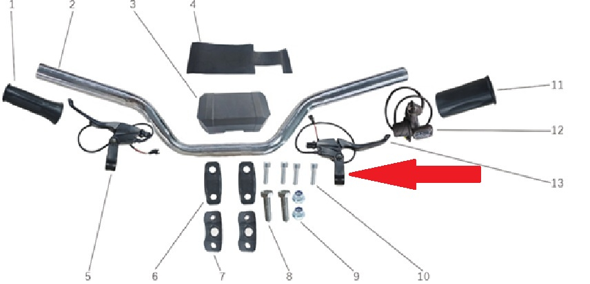 Front Brake Lever & Wiring - Storm 800w Dirt Bike