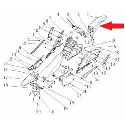 Front Fender - RFN 125cc / 140cc Thunder Dirt Bike