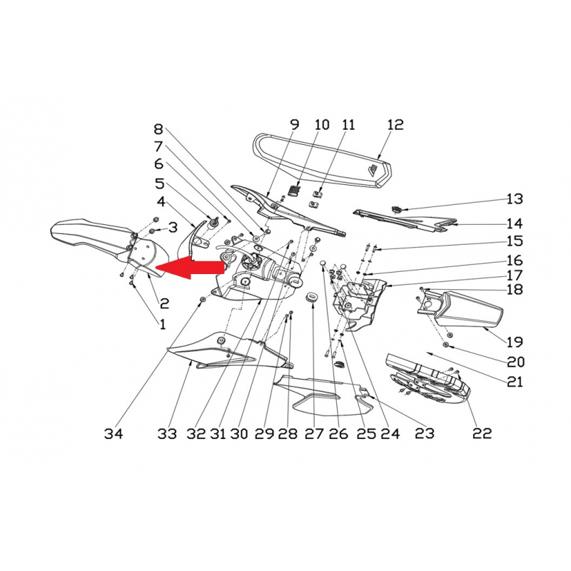 front fender - RFN 70cc / 110cc Thunder Dirt Bike70cc Engine - RFN 70cc / 110cc Thunder Dirt Bike