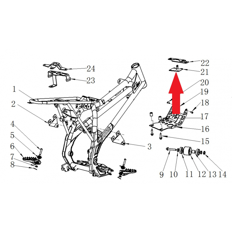 Front fender bracket - RFN 125cc / 140cc Thunder Dirt Bike