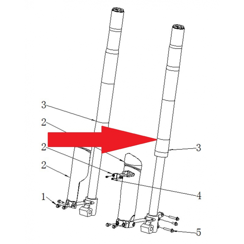 front fork 19/16 - RFN 125cc / 140cc Thunder Dirt Bike