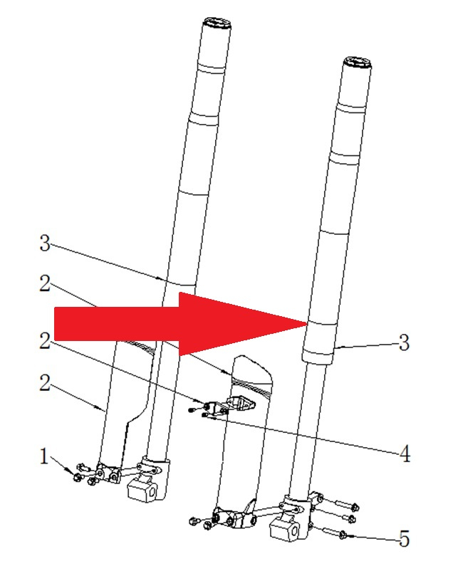 front fork 19/16 - RFN 125cc / 140cc Thunder Dirt Bike