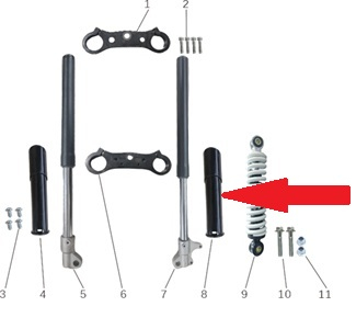 Front Fork Cover (Left)- Storm 800w Dirt Bike