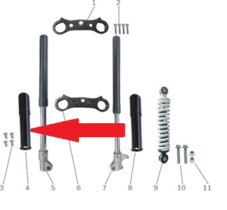 Front Fork Cover (Right) - Storm 800w Dirt Bike