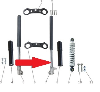 Front Fork (Left)- Storm 800w Dirt Bike