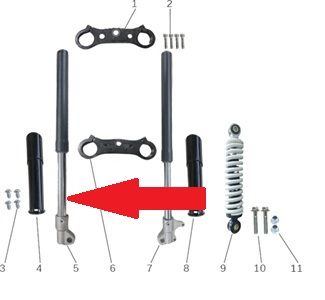 Front Fork (Right)- Storm 800w Dirt Bike
