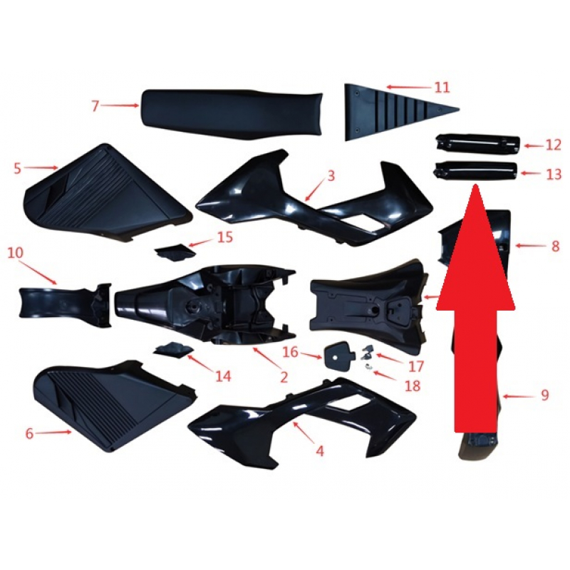 Front Fork Cover (Right) - 1200w & 2000w Electric Dirt Bike