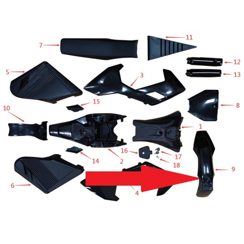 Front Mudguard - 1200w & 2000w Electric Dirt Bike