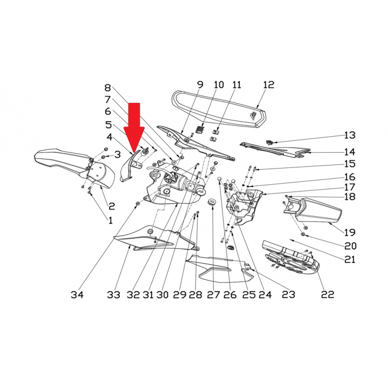 Front number plate - RFN 70cc / 110cc Thunder Dirt Bike