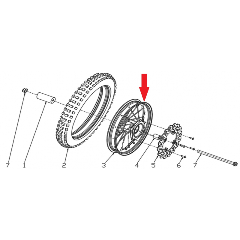 12" Front Wheel Rim - RFN 70cc / 110cc Thunder Dirt Bike