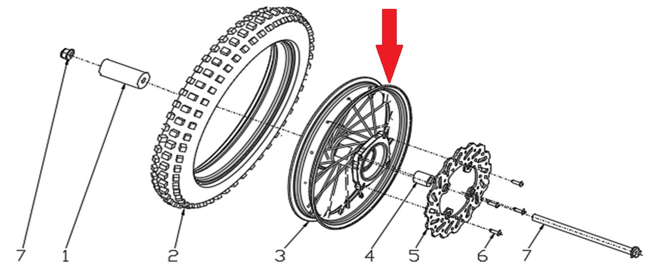 12" Front Wheel Rim - RFN 70cc / 110cc Thunder Dirt Bike