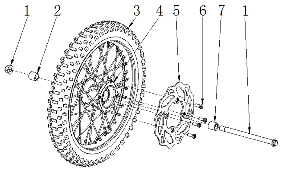 Front Wheel & Brakes - RFN Thunder 140cc