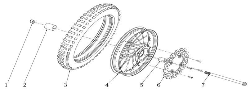 Front Wheel & Brakes - RFN Thunder Pro 110cc