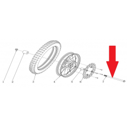 Front Wheel Axle (M14 x 1.5 x 220mm) - RFN Thunder Pro 110cc Dirt Bike
