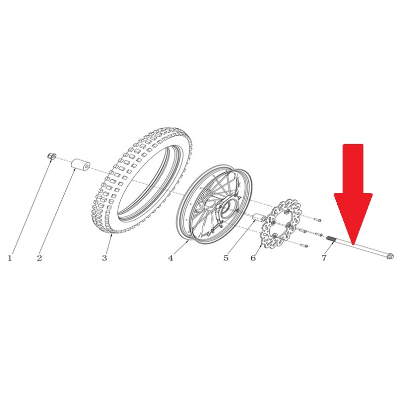 Front Wheel Axle (M14 x 1.5 x 220mm) - RFN Thunder Pro 110cc Dirt Bike