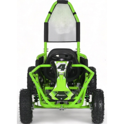 Green 100cc Mud Monster Kids Petrol Go Kart - Front View