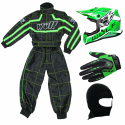 Green Wulfsport Clothing & Helmet Discount Bundle Deal