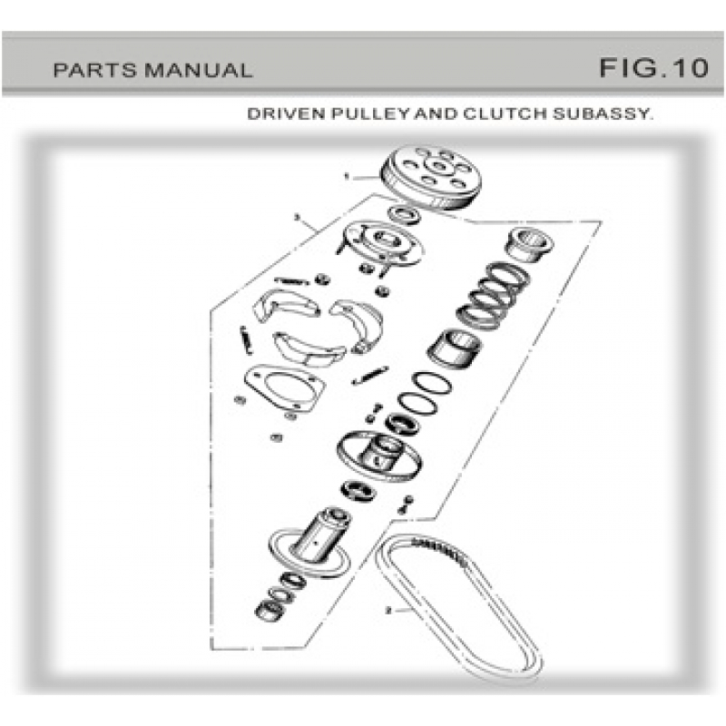 hammerhead 150GTS buggy rear clutch, springs & shoes