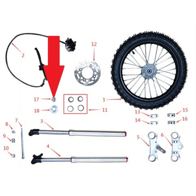 handlebar  nut  - 1200w & 2000w Electric Dirt Bike