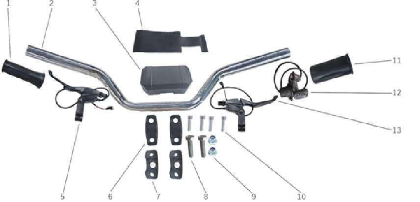 Handlebar Assembly - 800w Storm Electric Dirt Bike