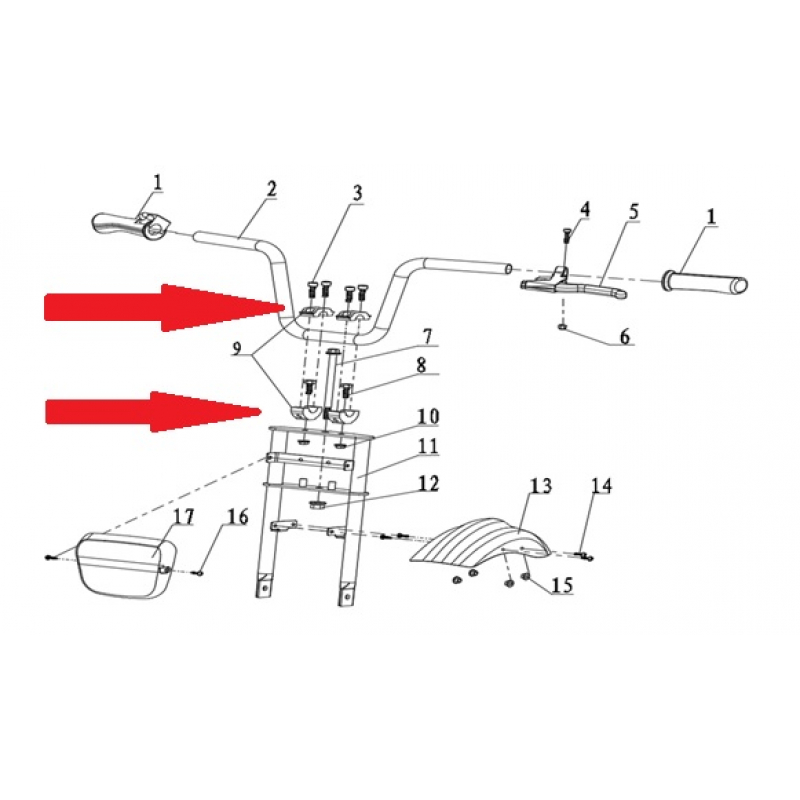 Handlebar Clamp (Upper & Lower) - 250w Monkey Bike